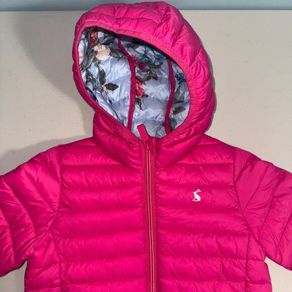 Joules Jacket Girls 5 Reversible Hooded Puffer Cool Weather Outdoor Lightweight - Picture 4 of 14